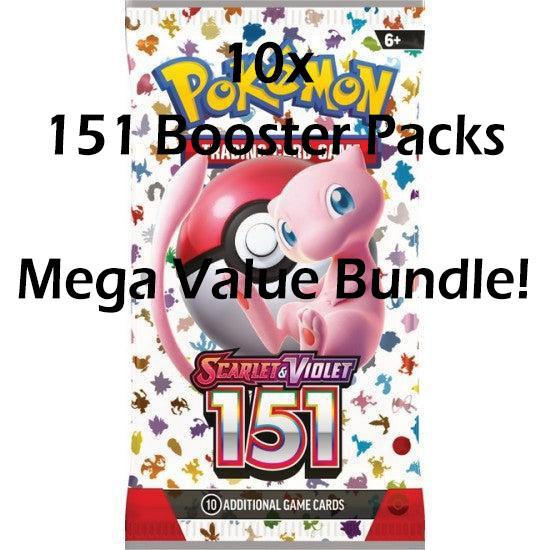 10x Pokemon 151 Mega Value Bundle - 10 Booster Packs - Trading Cards